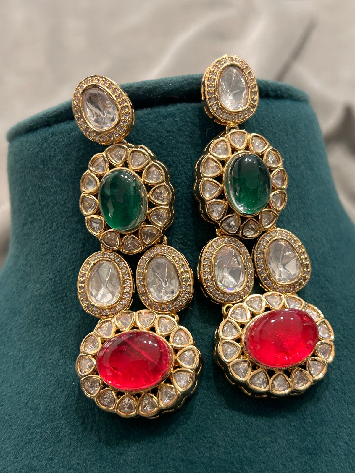 Multicolor Kundan Polki Necklace Set – Statement Bridal Jewelry